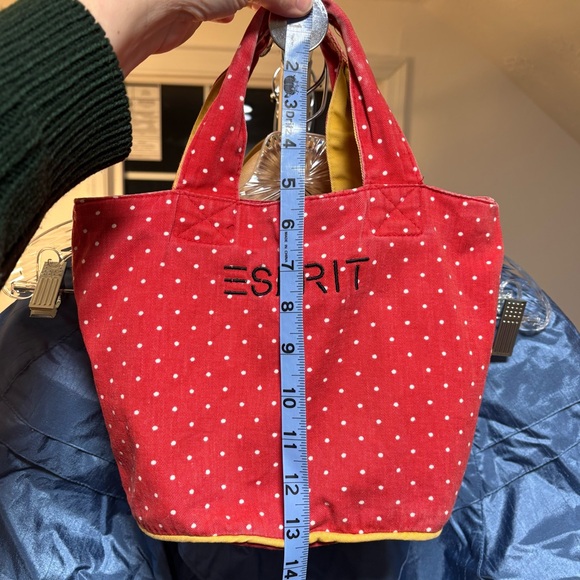 Vintage 90s ESPRIT Mini Tote Handbag with zipper closure - Picture 5 of 11